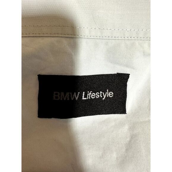 BMW LIFESTYLE Men's Short Sleeve Button Down Cotton Shirt Pale Blue Size 2XL/XXL - Picture 2 of 11